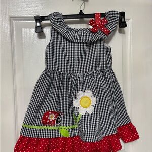 Rare Editions Black and Red Gingham Dress